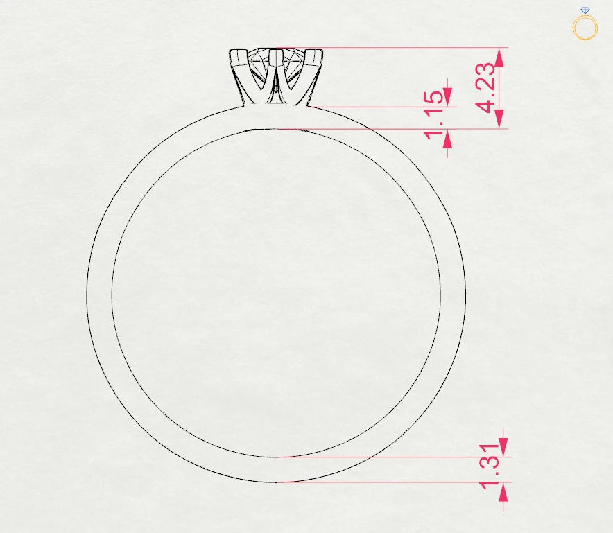 Solitär-Ring (Rund), 0.2 ct — 101-10040(3.7)