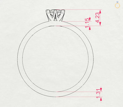 Solitär-Ring (Rund), 0.2 ct — 101-10040(3.7)