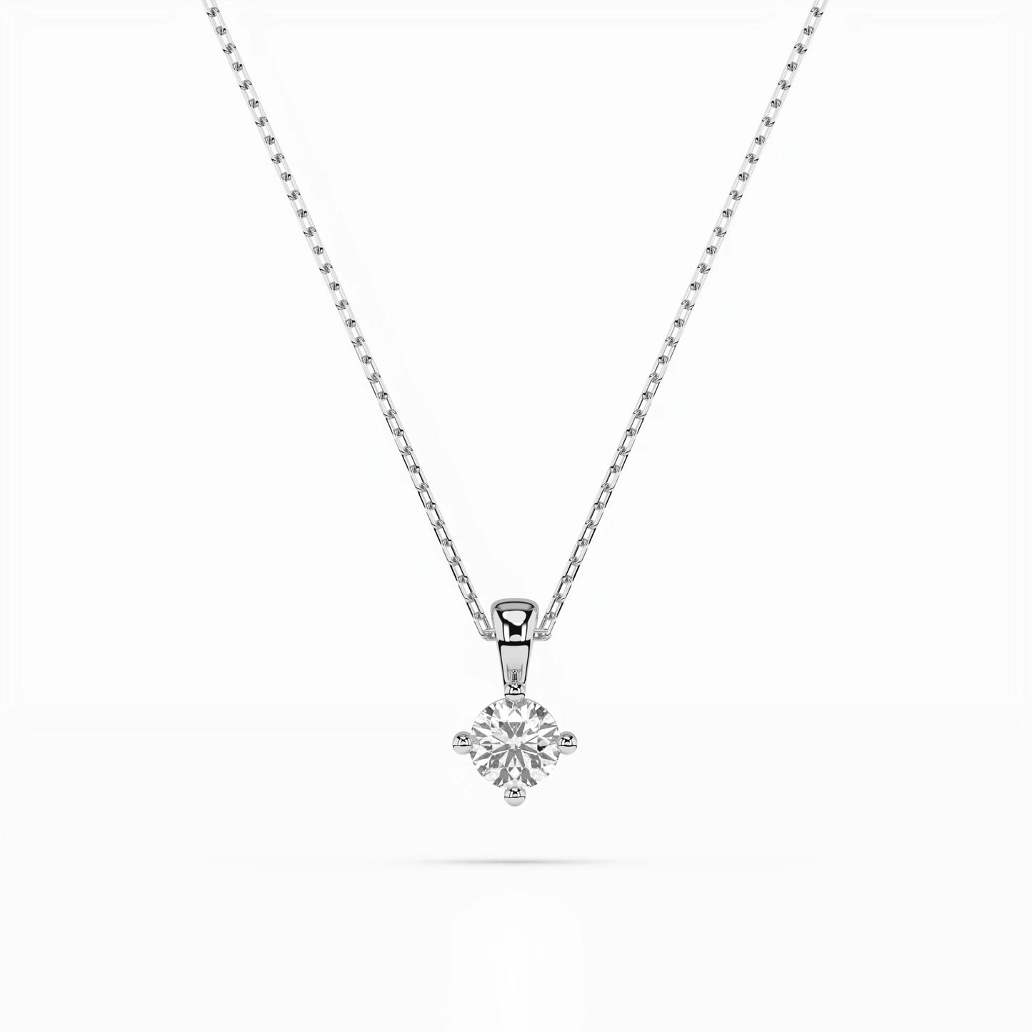 Solitär-Halskette (Rund), 0.1 ct — 104-10011(3.0)