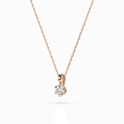 Solitär-Halskette (Rund), 0.15 ct — 104-10004(3.4)