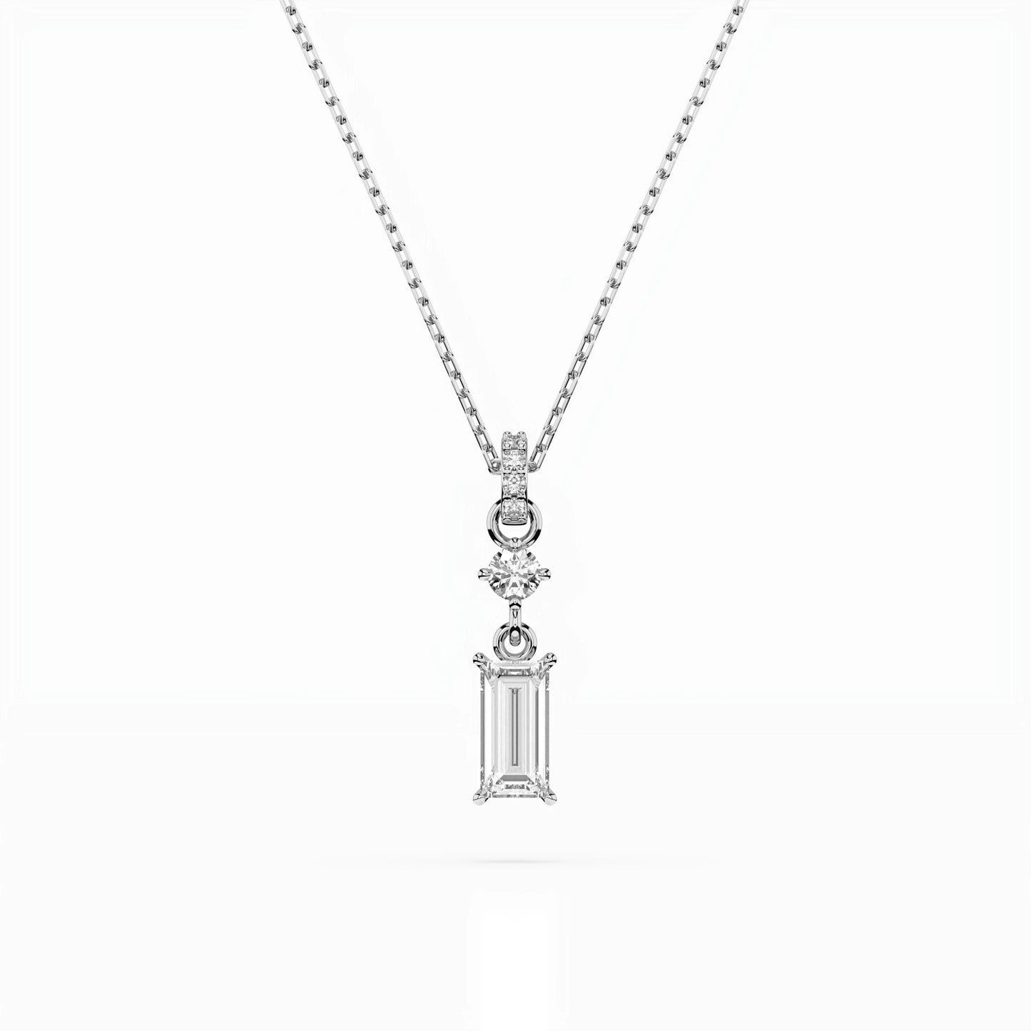 Solitär-Halskette (Baguette), 0.04 ct — 104-10071/3(0.30)BAQ