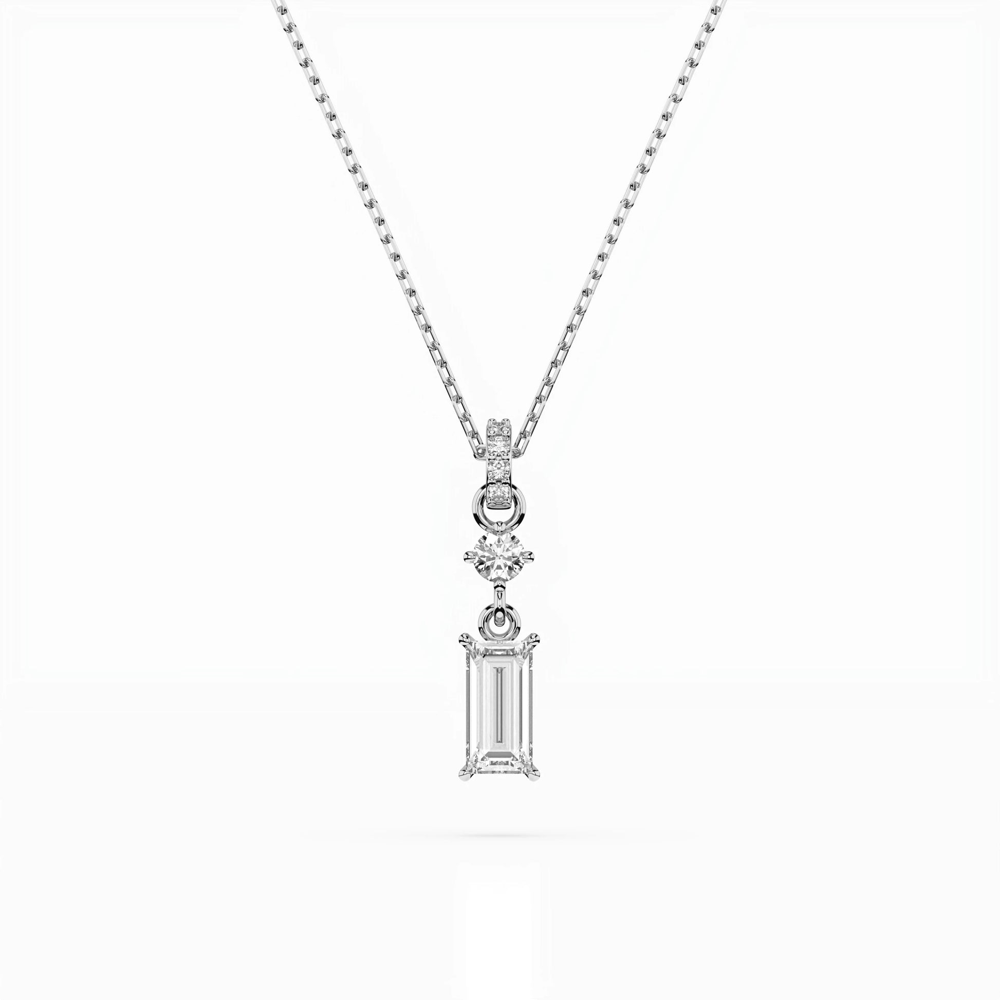 Solitär-Halskette (Baguette), 0.04 ct — 104-10071/3(0.30)BAQ