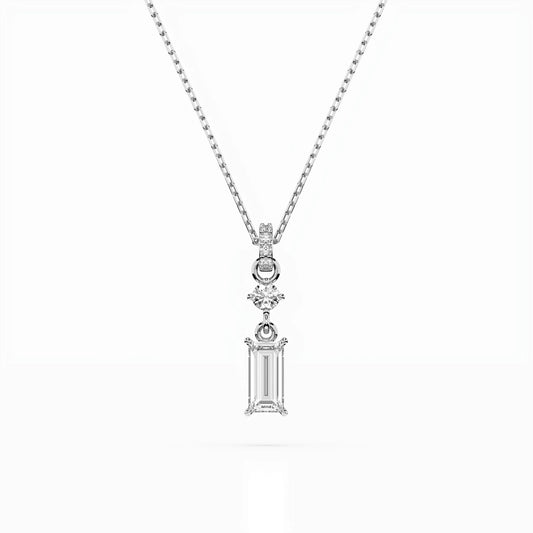 Solitär-Halskette (Baguette), 0.04 ct — 104-10071/3(0.30)BAQ