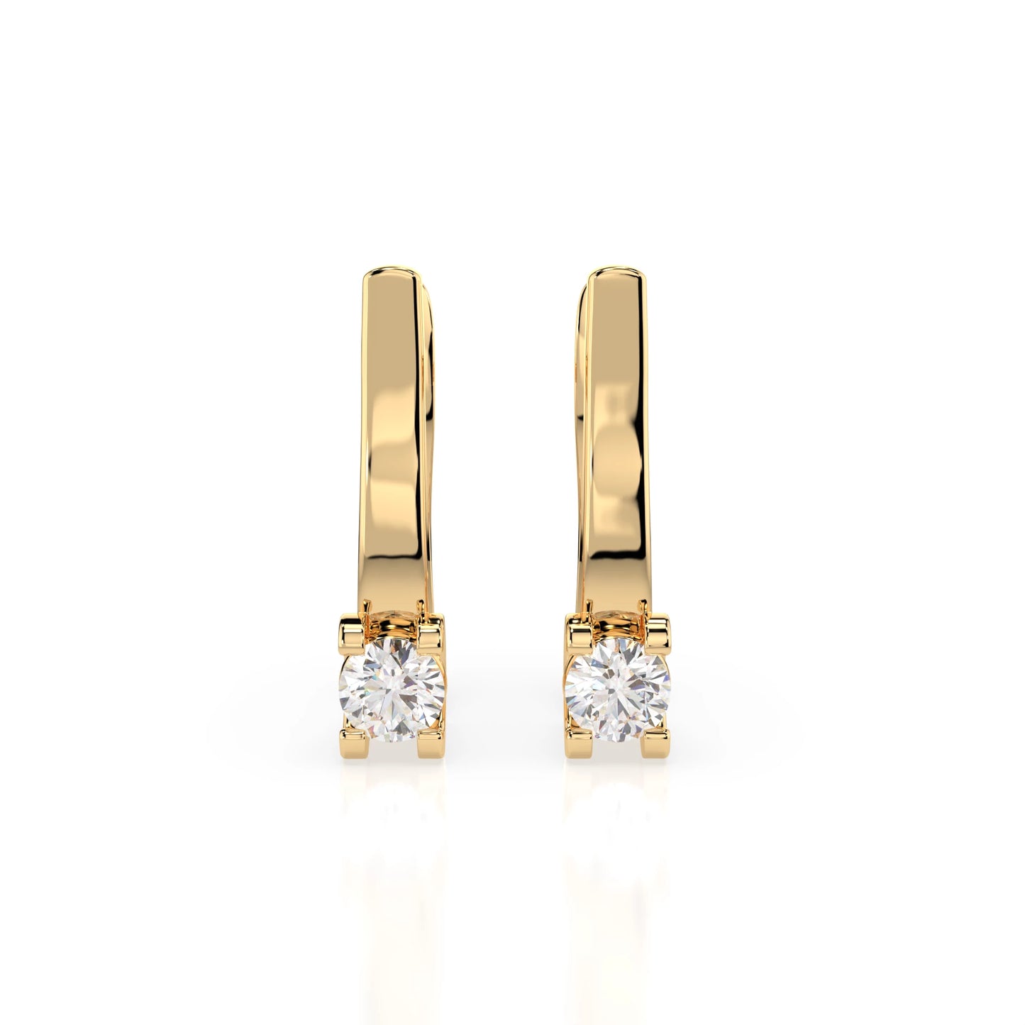 Solitär-Ohrringe mit englischem Verschluss (Rund), 0.3 ct — 102-10022(3.4)