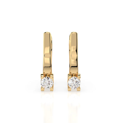 Solitär-Ohrringe mit englischem Verschluss (Rund), 0.3 ct — 102-10022(3.4)