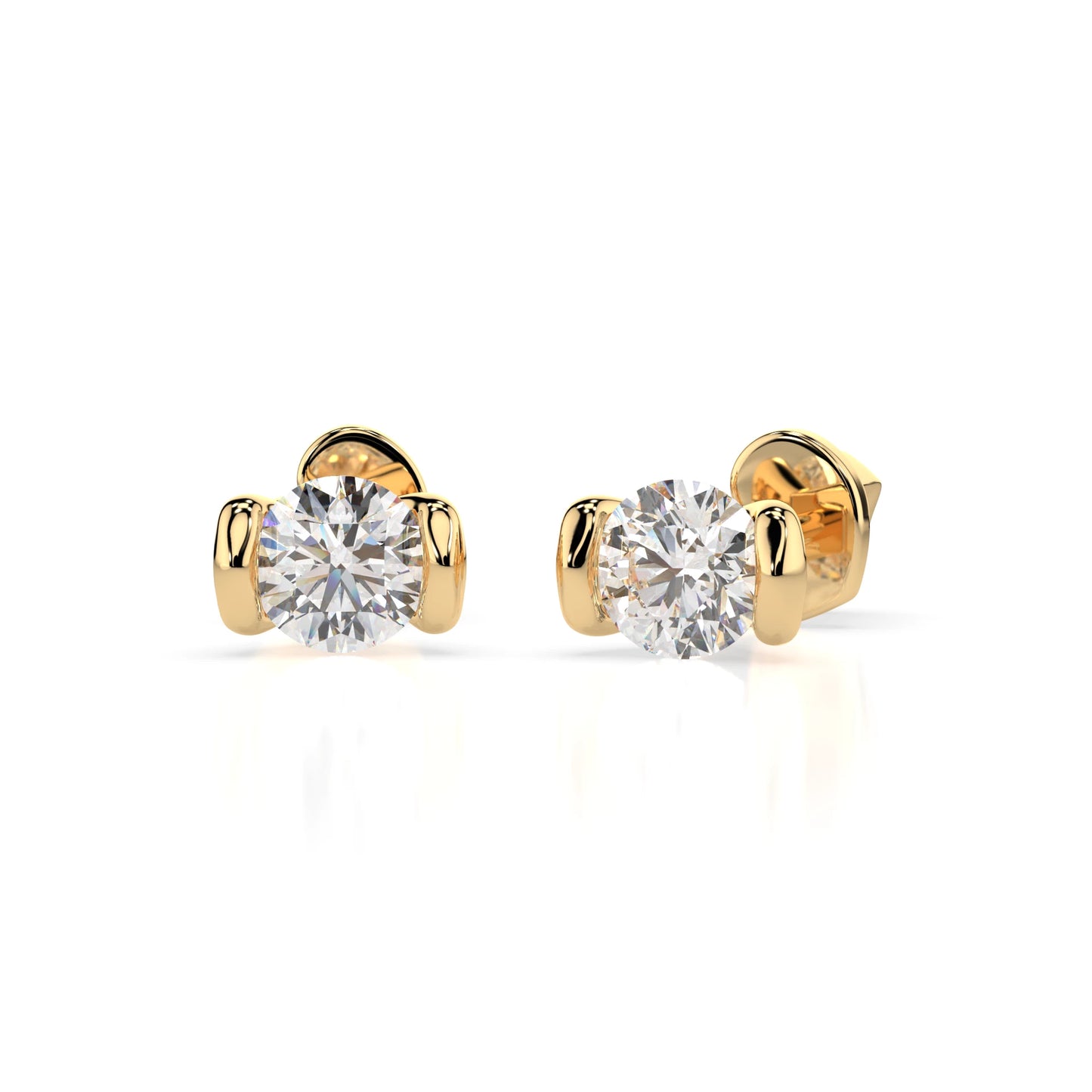 Solitär-Schmetterling-Ohrringe (Rund), 0.4 ct — 102-10016(3.7)