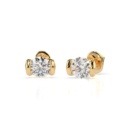 Solitär-Schmetterling-Ohrringe (Rund), 0.4 ct — 102-10016(3.7)