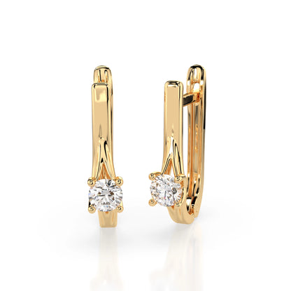 Solitär-Ohrringe mit englischem Verschluss (Rund), 0.2 ct — 102-10014(3.0)