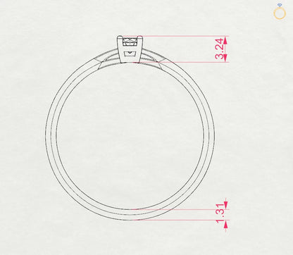 Solitär-Ring (Rund), 0.1 ct — 101-10012/1(3.0)