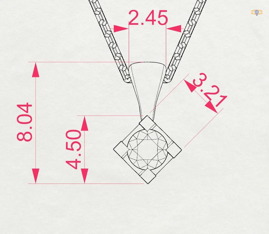Solitär-Halskette (Rund), 0.08 ct — 104-10014(2.7)