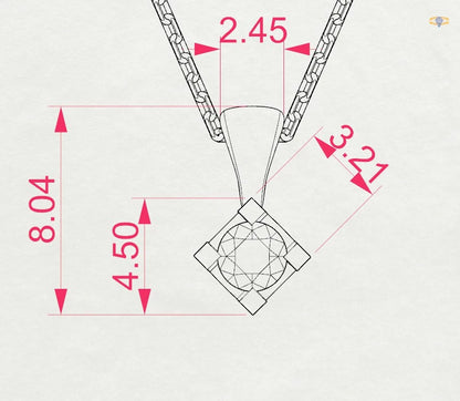 Solitär-Halskette (Rund), 0.08 ct — 104-10014(2.7)