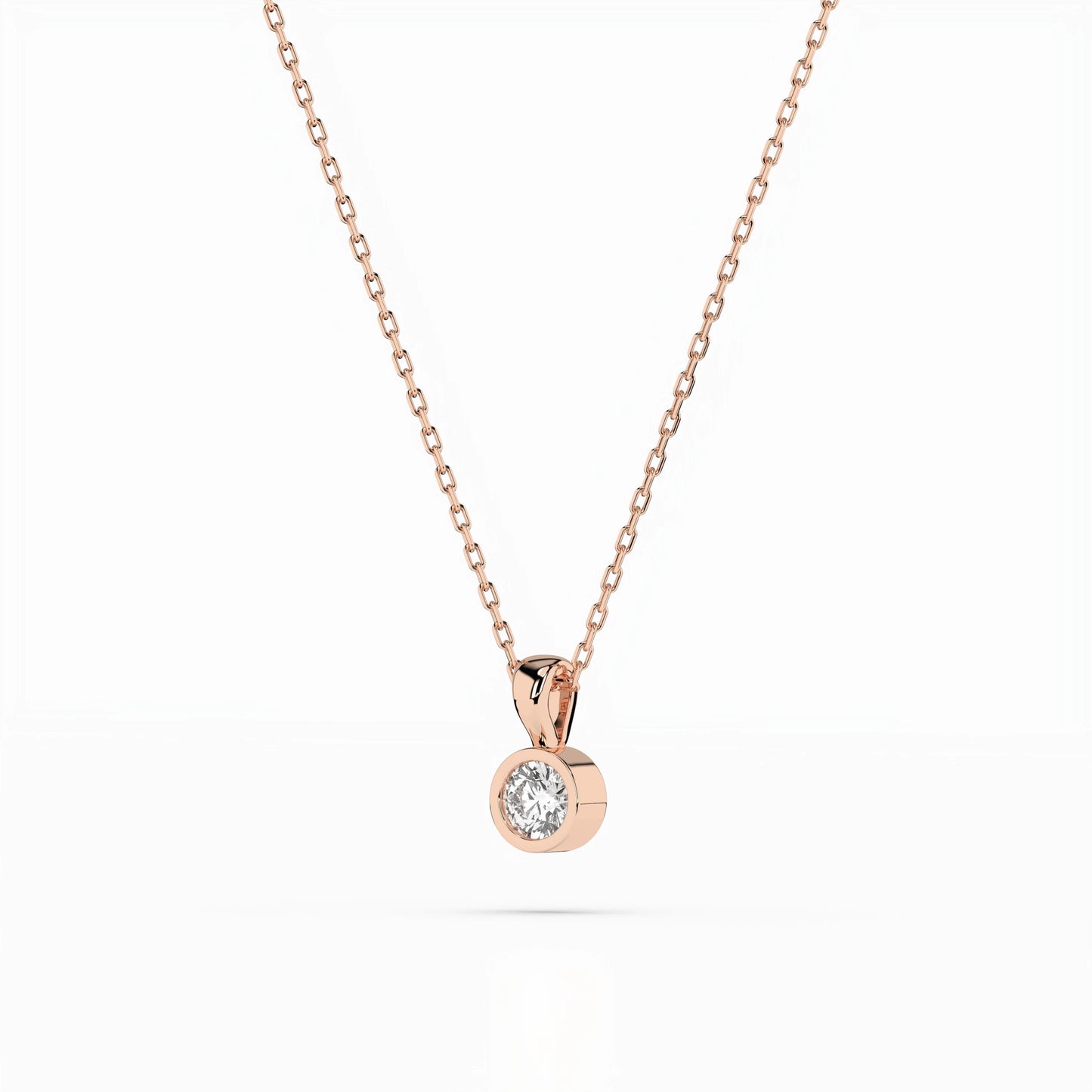 Solitär-Halskette (Rund), 0.1 ct — 104-10010(3.0)