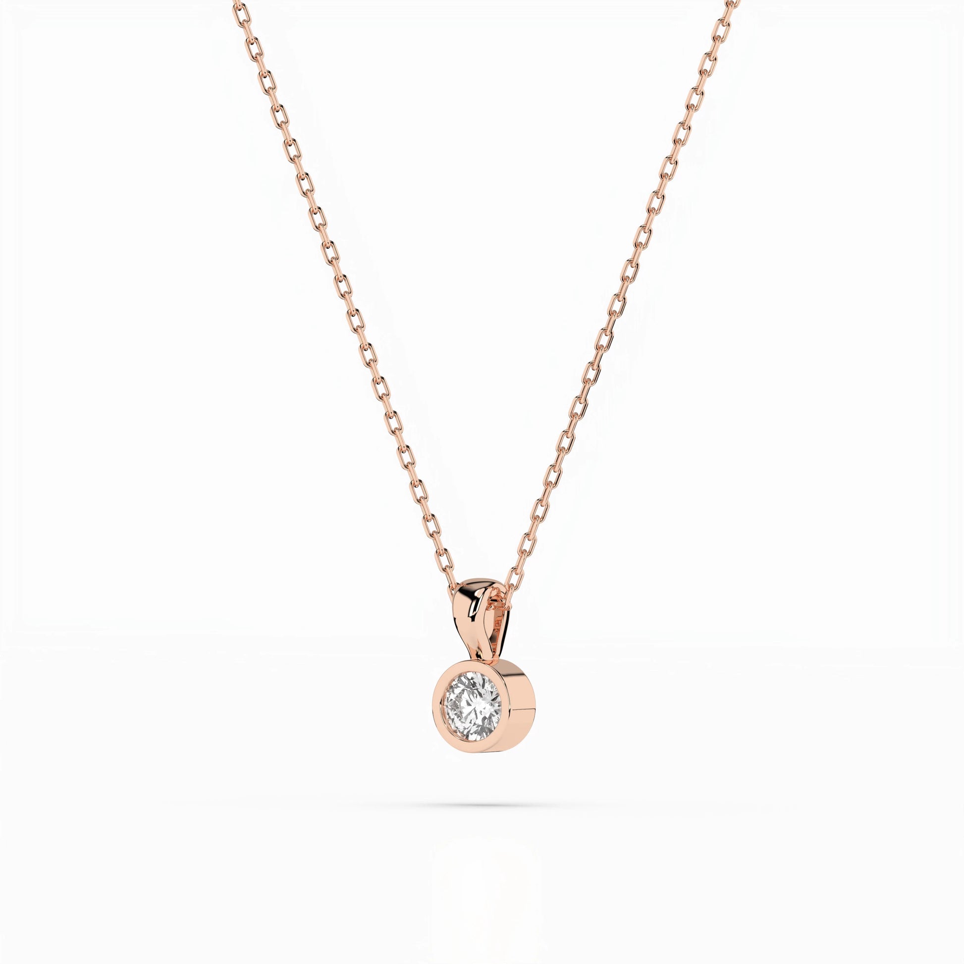 Solitär-Halskette (Rund), 0.1 ct — 104-10010(3.0)