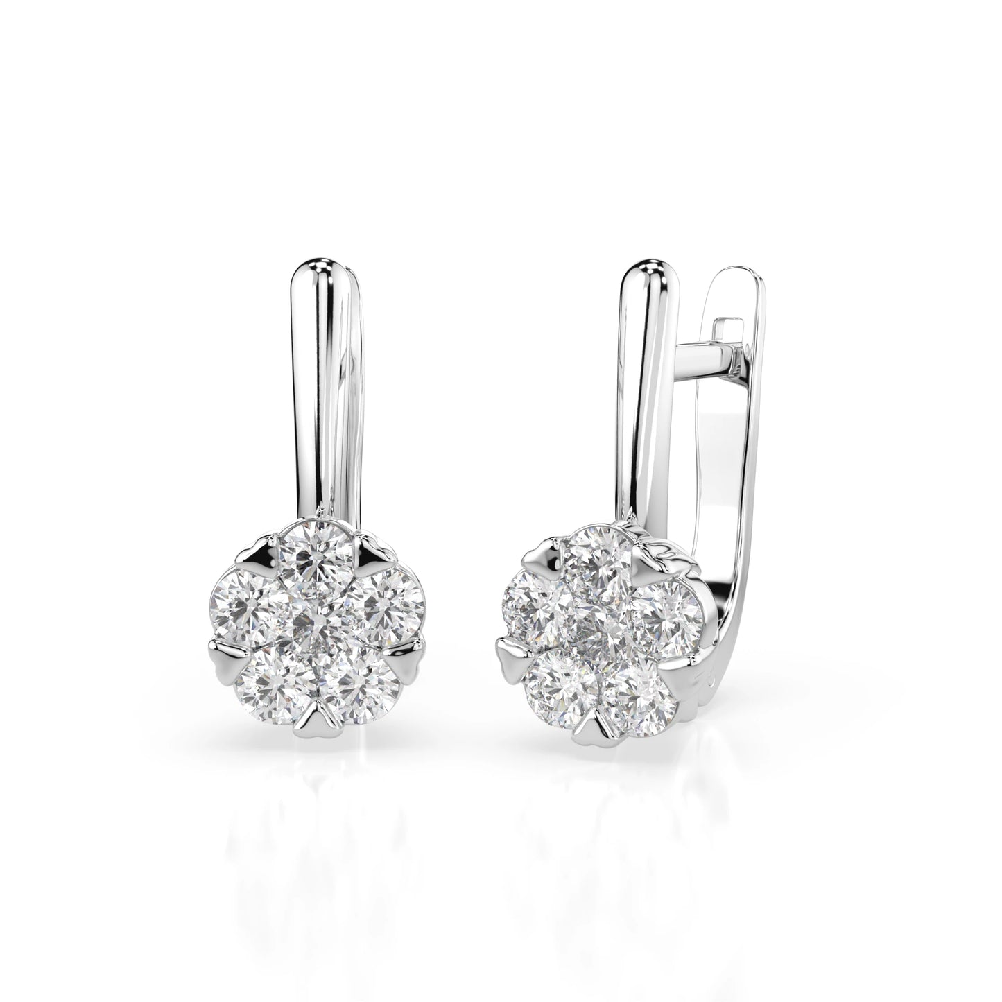 Illusion-Ohrringe (Rund), 0.2 ct — 102-10015/1(3.0)