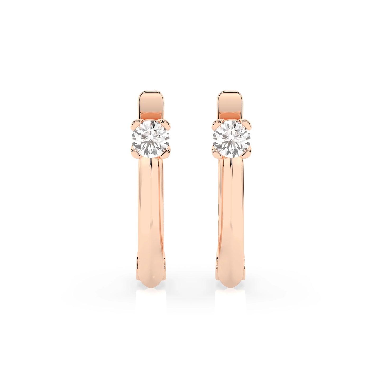 Solitär-Ohrringe mit englischem Verschluss (Rund), 0.12 ct — 102-10089(2.5)