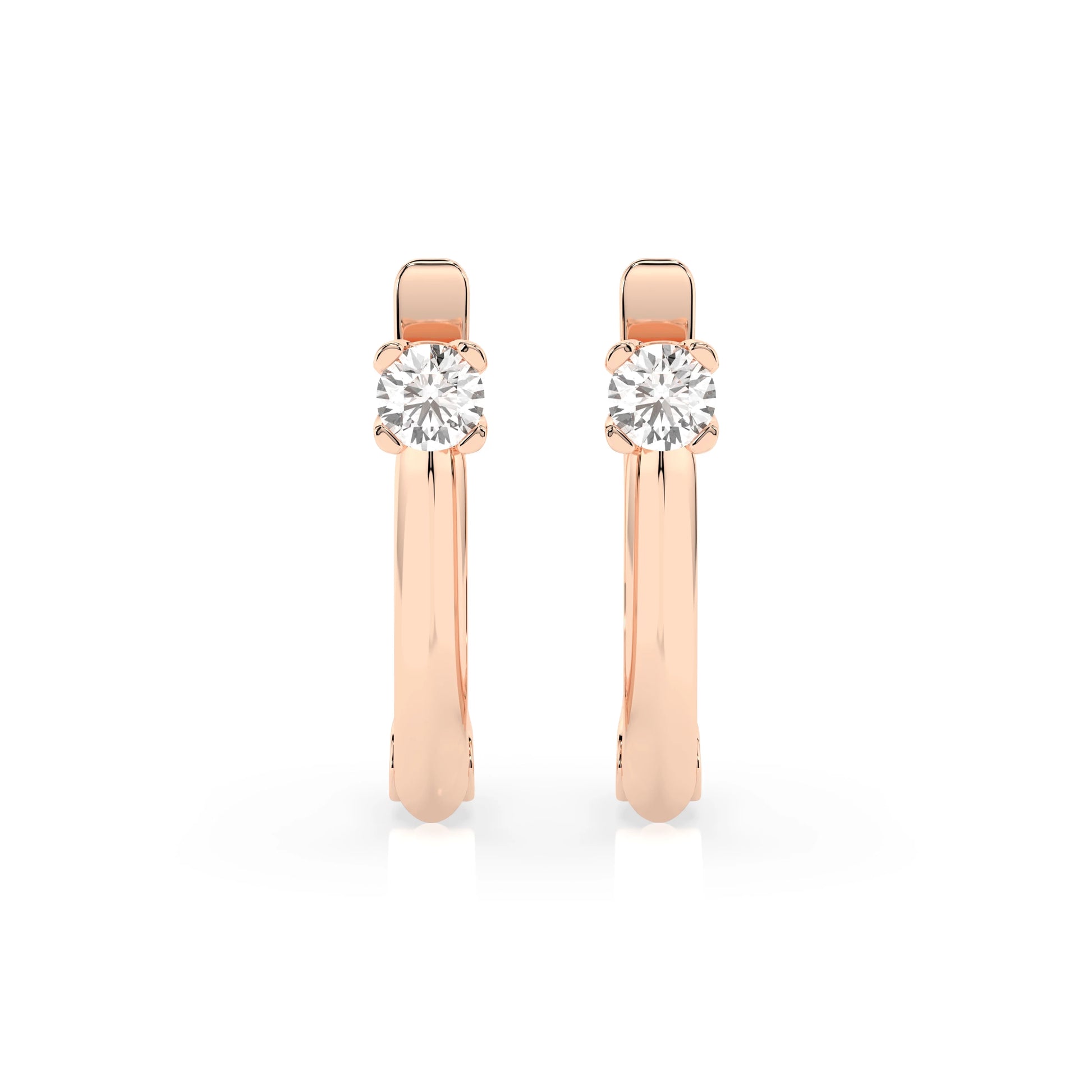 Solitär-Ohrringe mit englischem Verschluss (Rund), 0.12 ct — 102-10089(2.5)