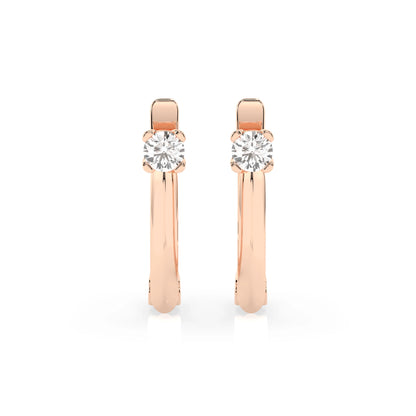Solitär-Ohrringe mit englischem Verschluss (Rund), 0.12 ct — 102-10089(2.5)