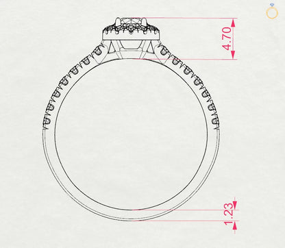 Solitär-Eternity-Ring (Rund), 0.2 ct — 101-10095(3.7)
