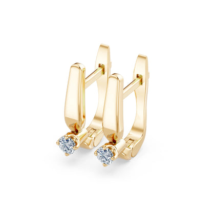 Solitär-Ohrringe mit englischem Verschluss, 0.2 ct — 102-10041(3.0)