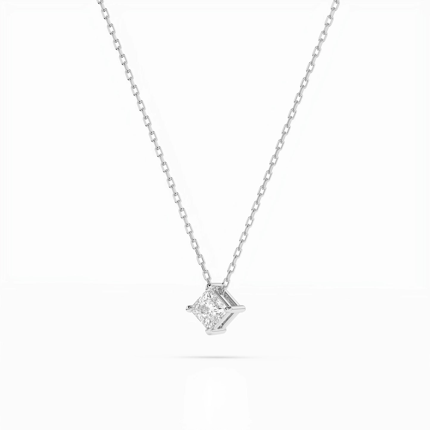 Solitär-Halskette (Prinzess), 0.17 ct — 104-10055(3.0)PR