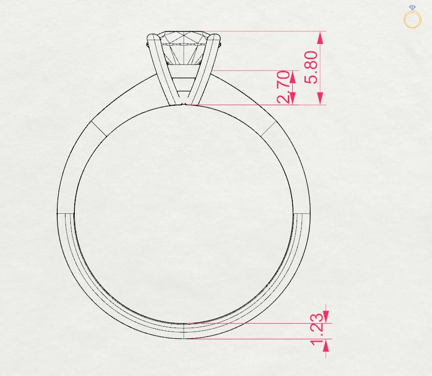 Solitär-Ring (Rund), 0.5 ct — 101-10021(5.1)