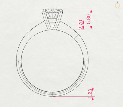 Solitär-Ring (Rund), 0.5 ct — 101-10021(5.1)