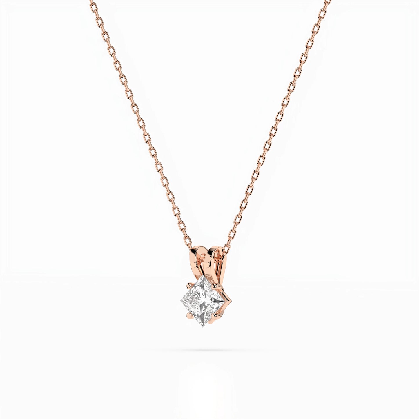Solitär-Halskette (Prinzess), 0.3 ct — 104-10070(0.30)PR
