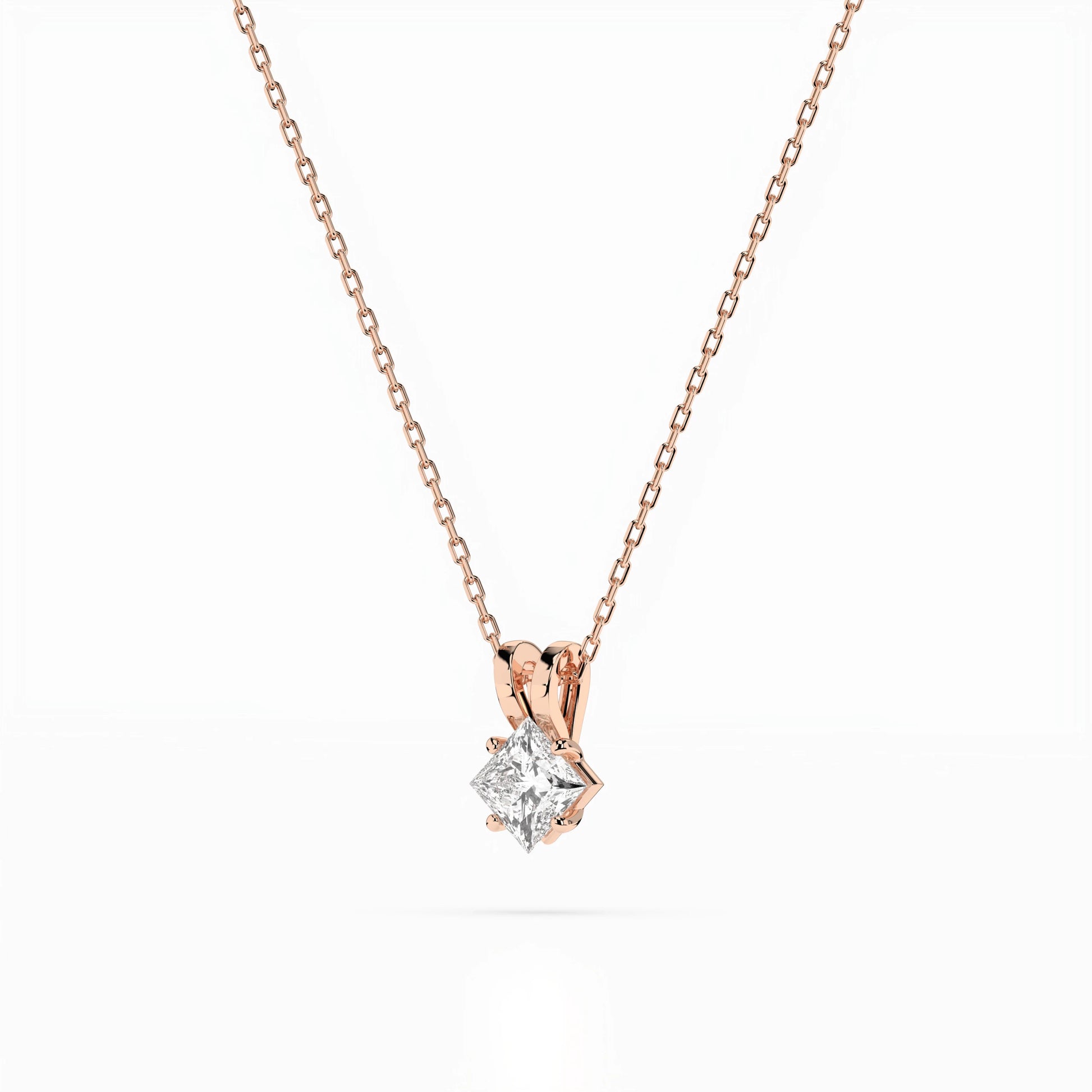 Solitär-Halskette (Prinzess), 0.3 ct — 104-10070(0.30)PR