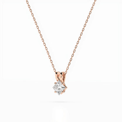 Solitär-Halskette (Prinzess), 0.3 ct — 104-10070(0.30)PR