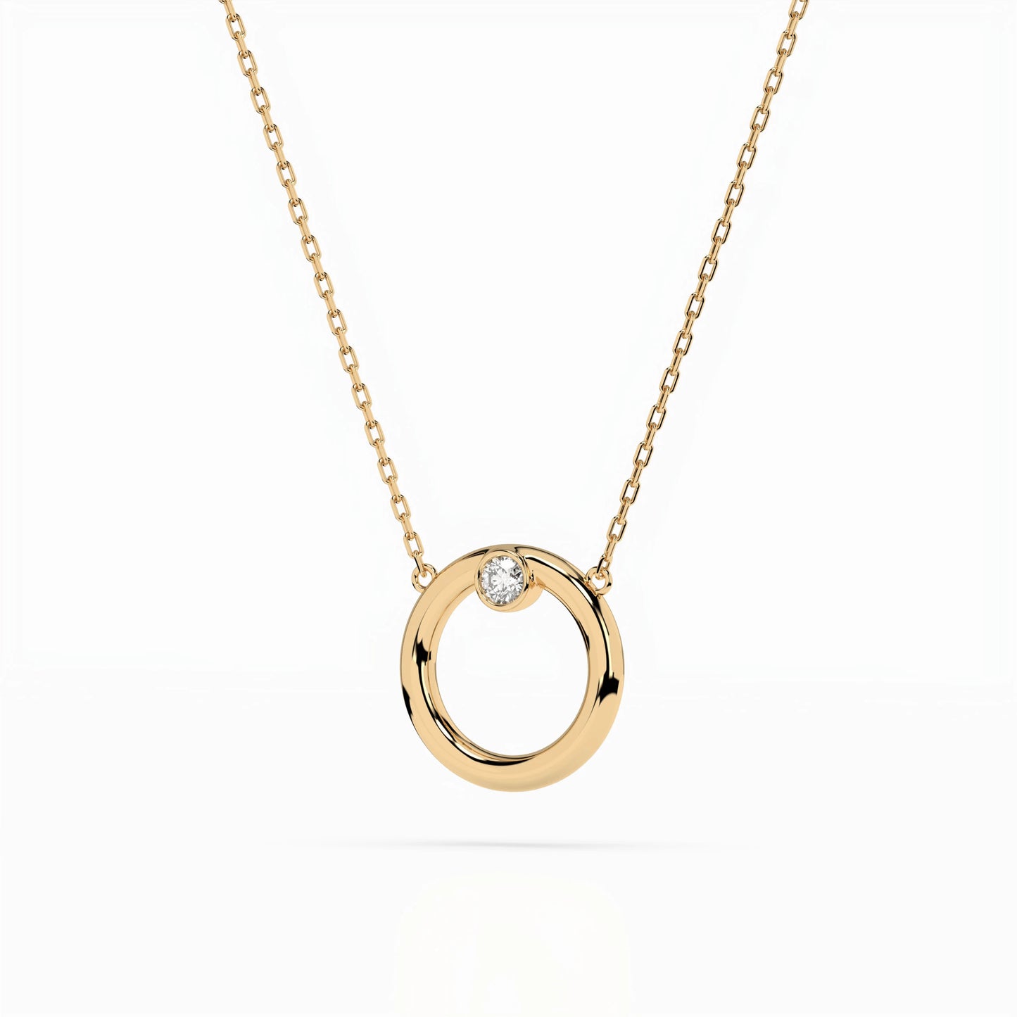 Minimalismus-Halskette (Rund), 0.03 ct — 104-10056