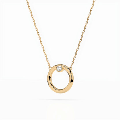 Minimalismus-Halskette (Rund), 0.03 ct — 104-10056