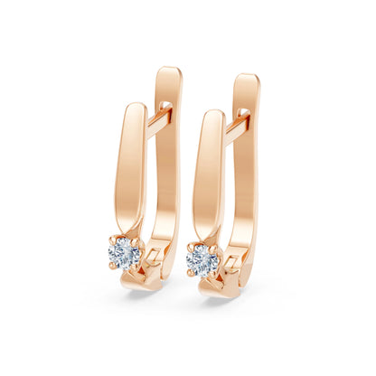 Solitär-Ohrringe mit englischem Verschluss, 0.15 ct — 102-10046(2.7)