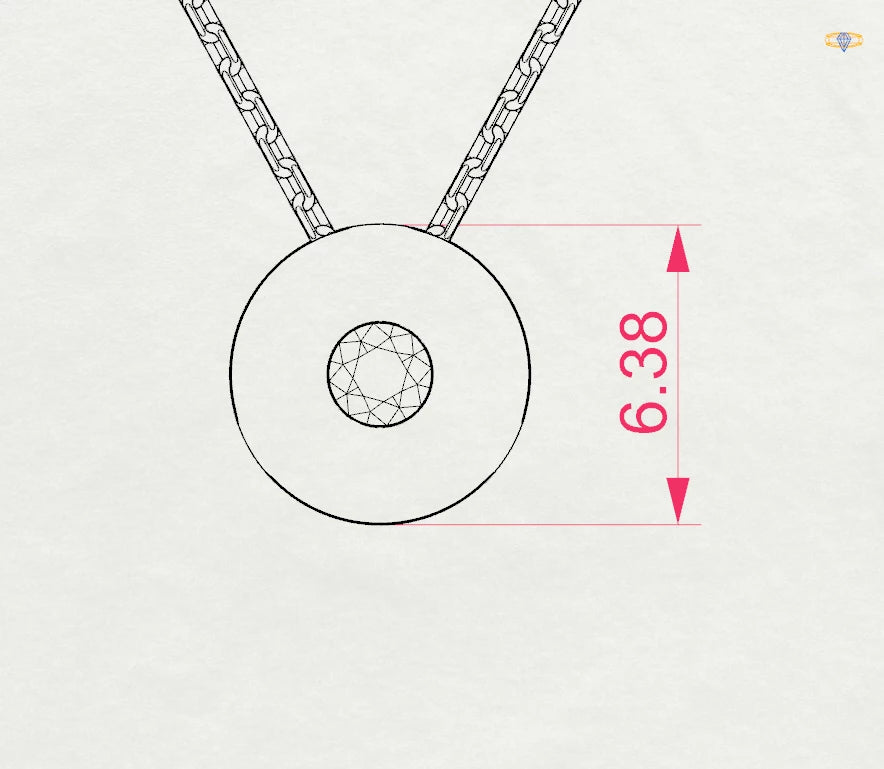 Solitär-Halskette (Rund), 0.04 ct — 104-10015(2.2)