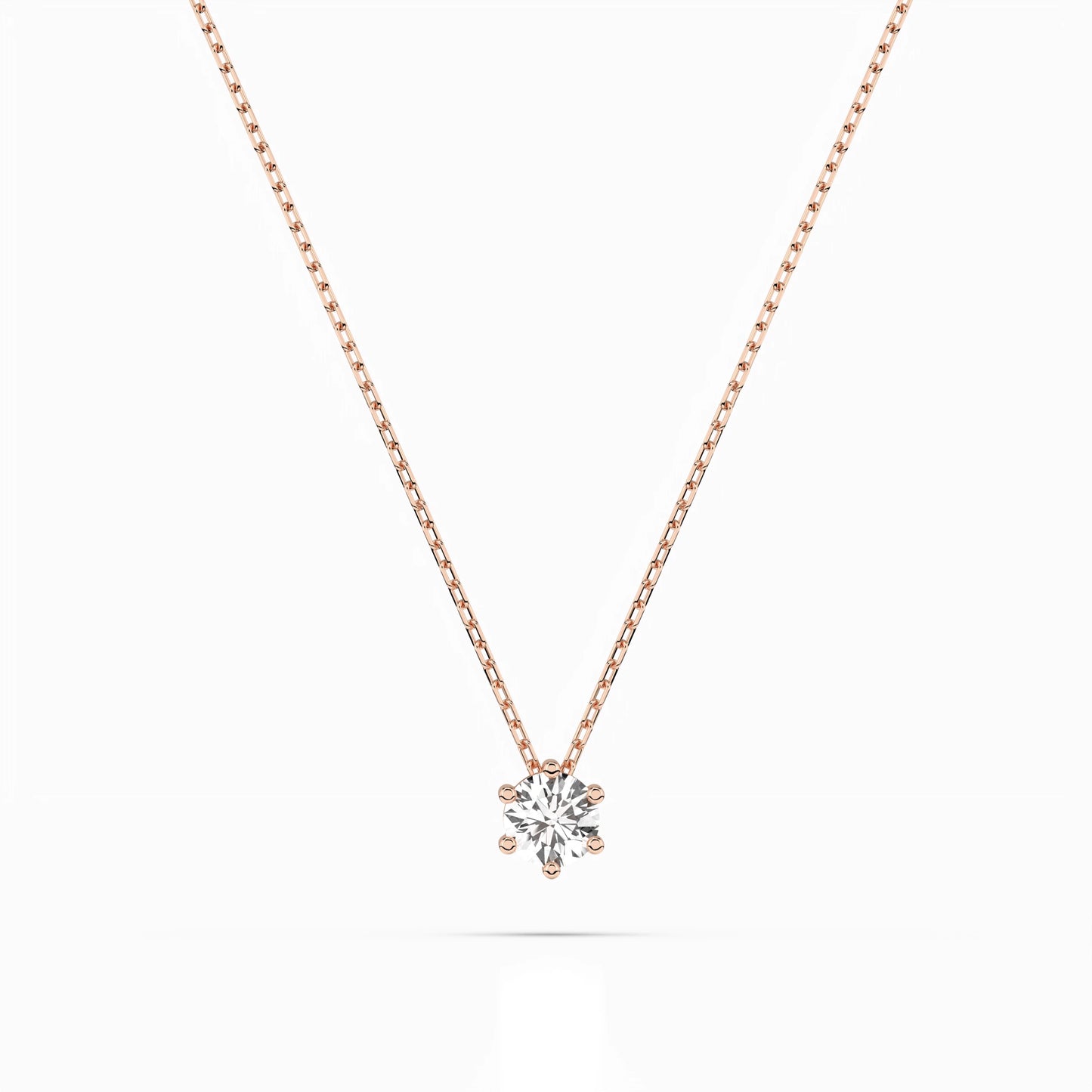 Solitär-Halskette (Rund), 0.1 ct — 104-10003(3.0)
