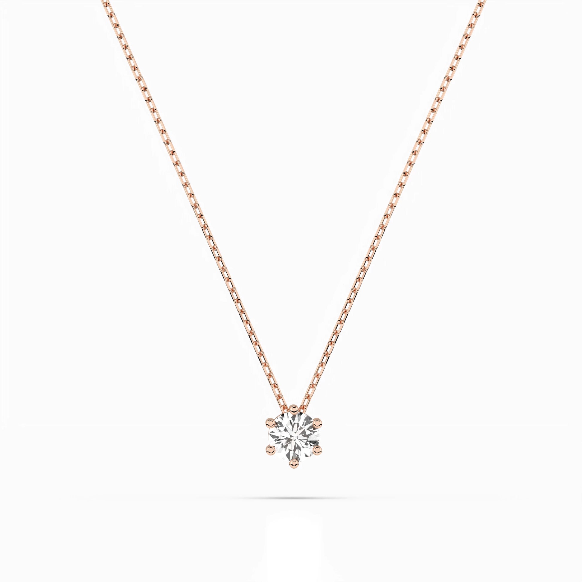 Solitär-Halskette (Rund), 0.1 ct — 104-10003(3.0)