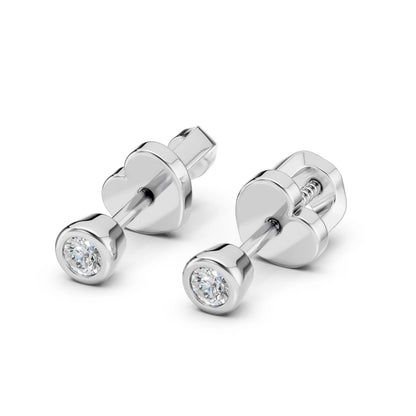 Solitär-Schmetterling-Ohrringe (Rund), 0.09 ct — 102-10010(2.3)