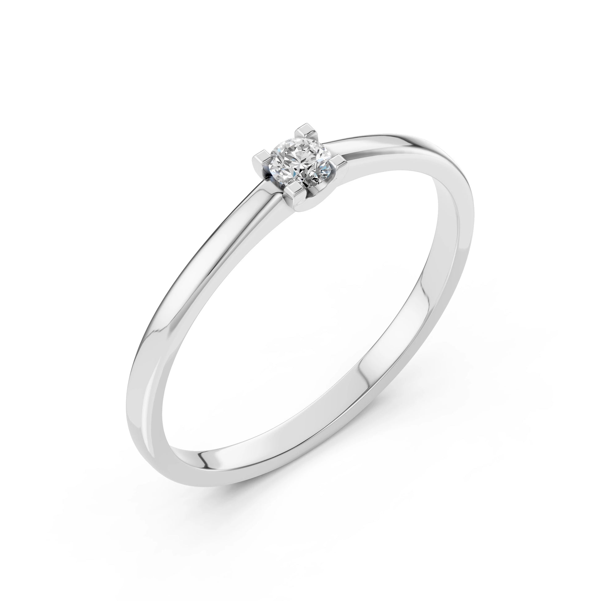 Solitär-Ring (Rund), 0.1 ct — 101-10117(3.0)