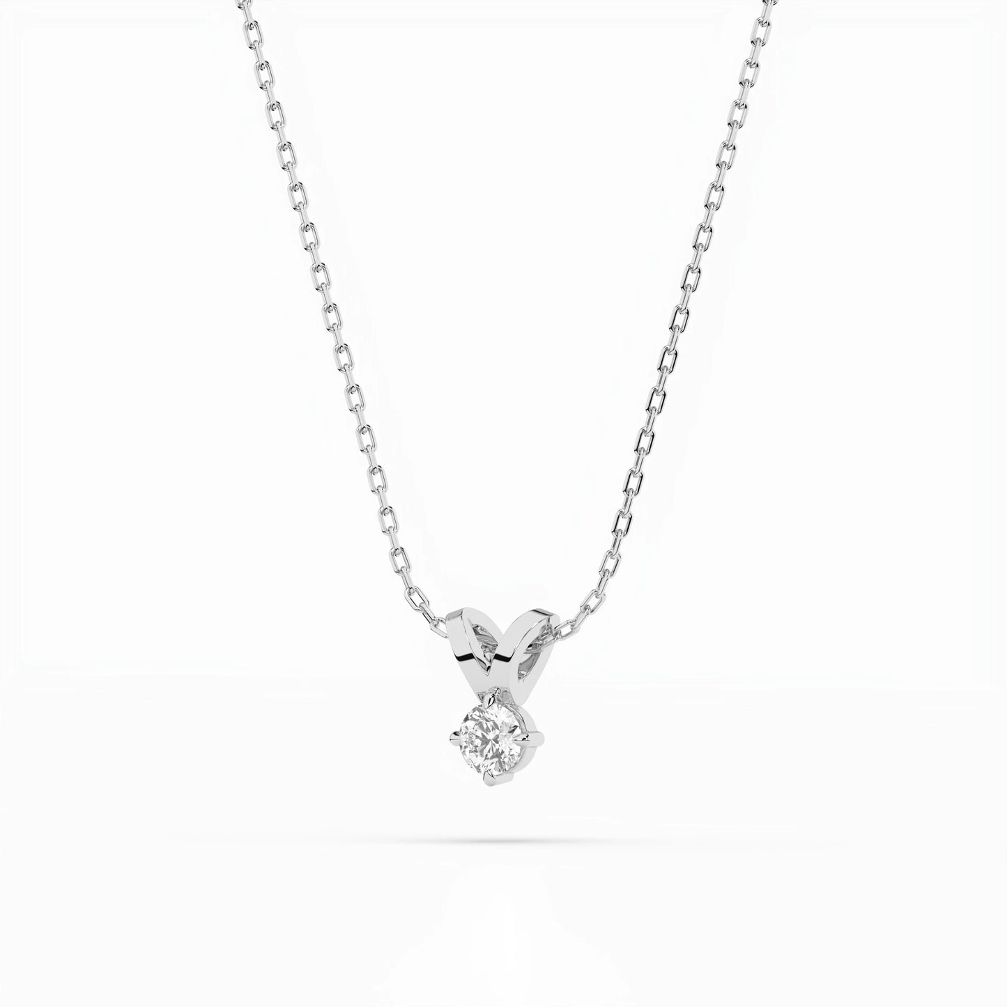 Solitär-Halskette (Rund), 0.2 ct — 104-10037(3.7)