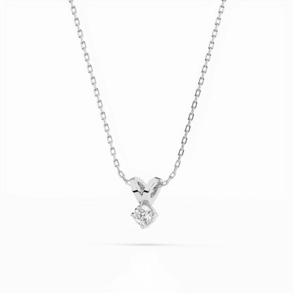 Solitär-Halskette (Rund), 0.2 ct — 104-10037(3.7)