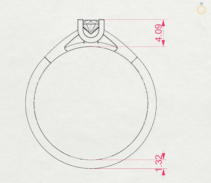 Solitär-Ring (Rund), 0.15 ct — 101-10020(3.4)