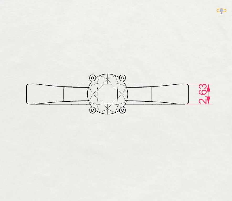 Solitär-Ring (Rund), 0.5 ct — 101-10012/1(5.1)