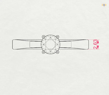 Solitär-Ring (Rund), 0.5 ct — 101-10012/1(5.1)