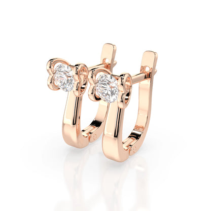 Solitär-Ohrringe mit englischem Verschluss (Rund), 0.5 ct — 102-10013(4.0)