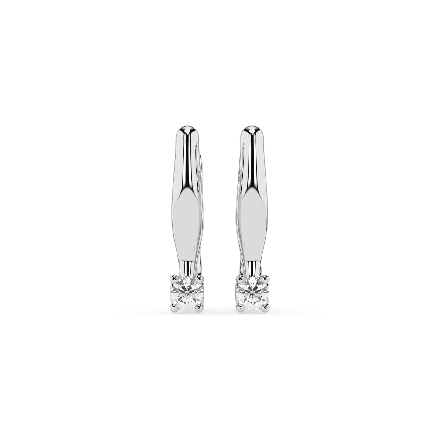 Solitär-Ohrringe mit englischem Verschluss (Rund), 0.12 ct — 102-10035(2.5)