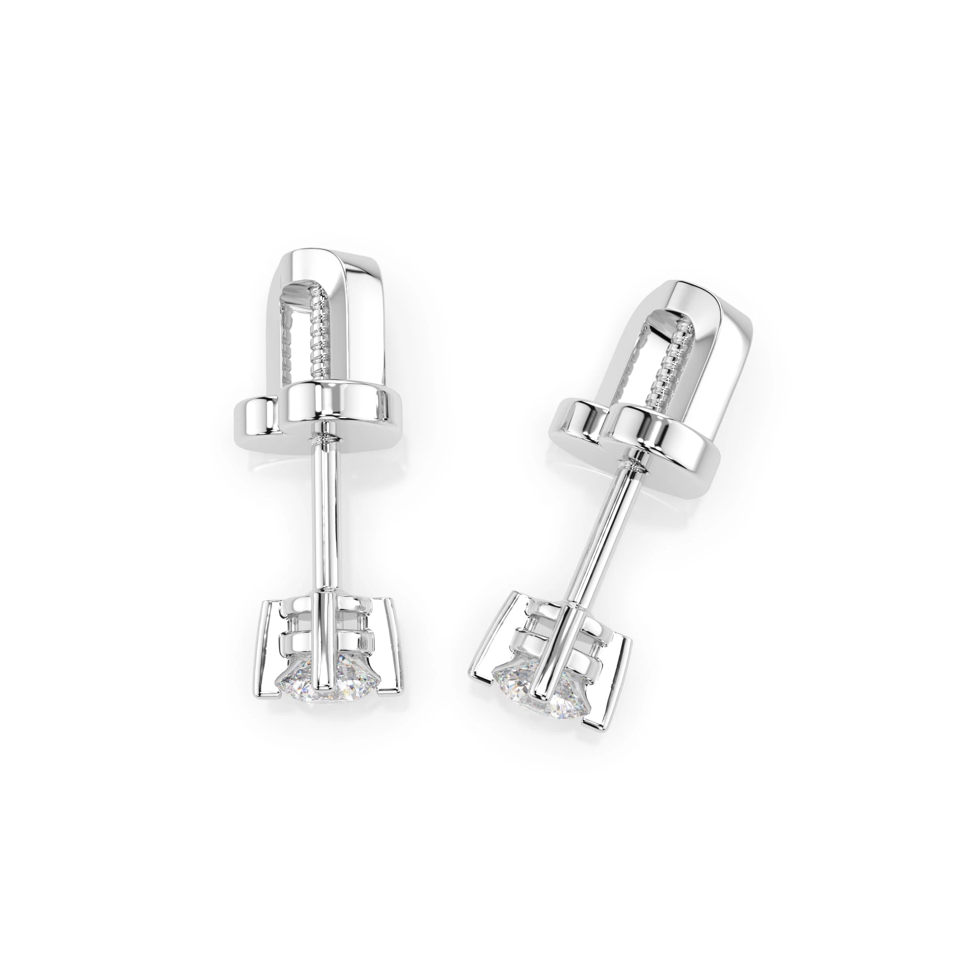 Solitär-Schmetterling-Ohrringe (Rund), 0.2 ct — 102-10025(3.0)