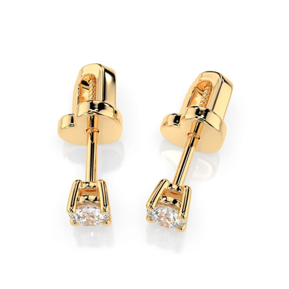Solitär-Schmetterling-Ohrringe (Rund), 0.3 ct — 102-10012/1(3.4)