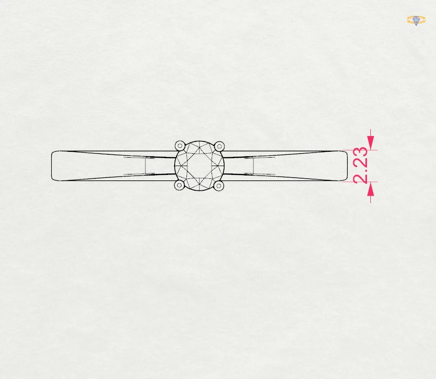 Solitär-Ring (Rund), 0.15 ct — 101-10012/1(3.4)