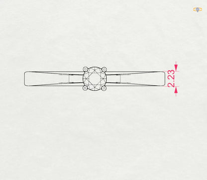 Solitär-Ring (Rund), 0.15 ct — 101-10012/1(3.4)