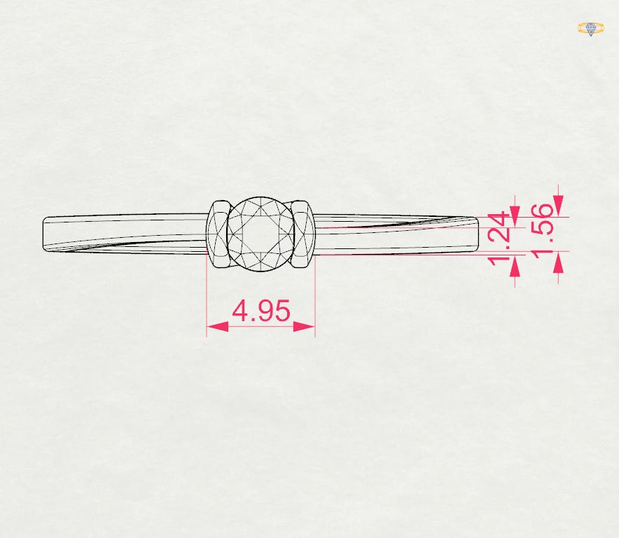 Solitär-Ring (Rund), 0.15 ct — 101-10016(3.4)