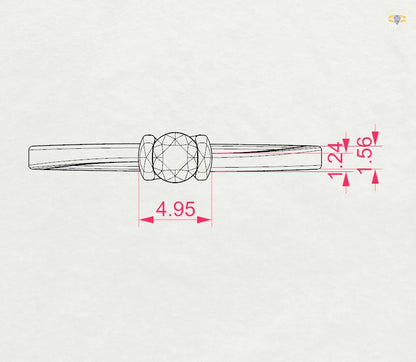 Solitär-Ring (Rund), 0.15 ct — 101-10016(3.4)